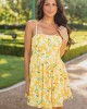 Sunshine Lemon Print Sleeveless Mini Dress