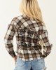Coconut Cowboy Back Graphic Long Sleeve Plaid Shirt