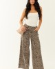 Saige Sepia Leopard Tummy Control Stretchy Wide Jeans