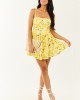 Sunshine Lemon Print Sleeveless Mini Dress