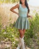 Juniper Sleeveless Tiered Contrast Mini Dress