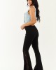 Black Lace Contrast Stretchy Flare Leg Jeans