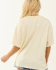 Cream Western Graphic Oversized Short Sleeve Top