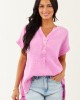 Orchid Washed Double Gauze Cotton Short Sleeve Top Orchid Washed Double Gauze Cotton Short Sleeve Top