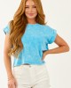 Cornflower Soft Washed Cotton Short Sleeve Top