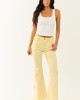 Risen Buttercream Side Slit Stretchy Flare Jeans