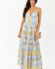 Lavender Floral Print Sleeveless Cotton Maxi Dress