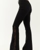Black Lace Contrast Stretchy Flare Leg Jeans