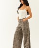 Saige Sepia Leopard Tummy Control Stretchy Wide Jeans