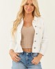KanCan White Denim Peplum Jacket