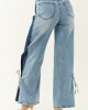 Saige Side Panel Tummy Control Wide Leg Jeans