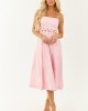 Carnation Rickrack Cutout Waist Cotton Midi Dress