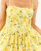 Sunshine Lemon Print Sleeveless Mini Dress