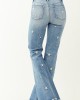 Mica Denim Medium Wash Stretchy Star Flare Jeans Mica Denim Medium Wash Stretchy Star Flare Jeans