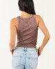 Mocha Ribbed Stretchy Knit Washed Tank Top Mocha Ribbed Stretchy Knit Washed Tank Top