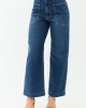 Dark Wash Stretchy Wide Leg Utility Jeans