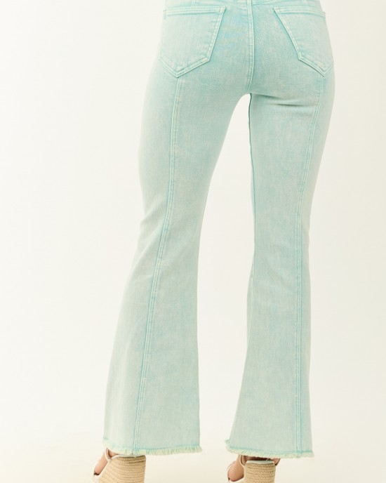 Saige Turquoise Tummy Control Stretchy Flare Jeans