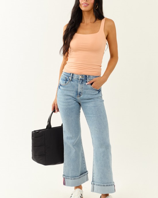 Saige Light Tummy Control Stretchy Flare Cuffed Jeans Saige Light Tummy Control Stretchy Flare Cuffed Jeans