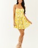 Sunshine Lemon Print Sleeveless Mini Dress