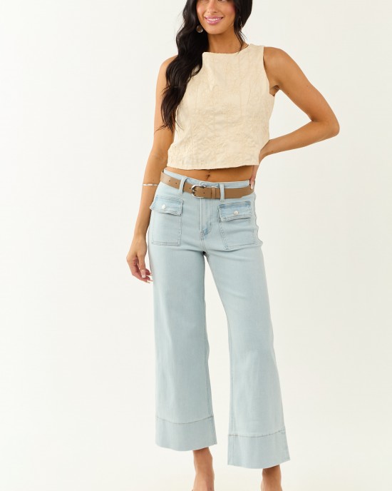 Mica Denim Light Wash Wide Leg Stretchy Jeans