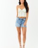 Vervet High Rise Frayed Hem Cut Off Denim Shorts