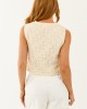 Listicle Champagne Lace Embroidery Tie Front Vest