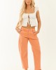 Risen Melon High Rise Cuffed Stretchy Barrel Jeans