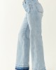 Risen Light Wash Stretchy Ombre Hem Wide Leg Jeans Risen Light Wash Stretchy Ombre Hem Wide Leg Jeans