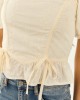 Lovelo Champagne Puff Sleeve Cotton Blouse