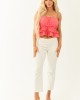 Risen White Wash Denim Straight Stretchy Jeans