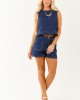 Dark Wash Denim Tank Top and Shorts Set