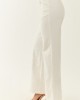 Off White High Waisted Straight Leg Denim Pants
