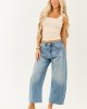 Champagne Textured Floral Cropped Tank Top
