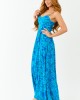 Cobalt Tropical Print Sleeveless Maxi Dress