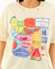 Almond Fruit Sticker Graphic Distressed Cotton Tee Almond Fruit Sticker Graphic Distressed Cotton Tee