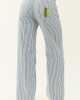 POL Ocean Railroad Stripe Patchwork Straight Leg Pants