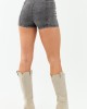 Black Washed Stretchy Denim Mini Shorts Black Washed Stretchy Denim Mini Shorts