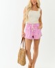 Orchid Washed Drawstring Stretchy Jean Shorts Orchid Washed Drawstring Stretchy Jean Shorts