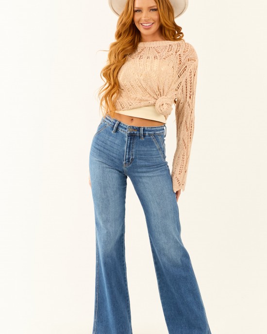 KanCan Medium Wash Ultra High Rise Flare Jeans