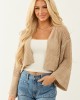 Camel Open Front Long Sleeve Knit Cardigan Camel Open Front Long Sleeve Knit Cardigan