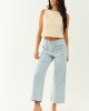 Lovelo Cream Raised Embroidery Cropped Tank Top