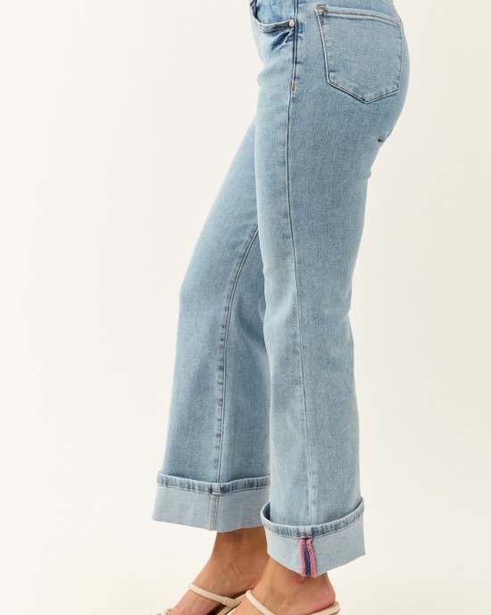 Saige Light Tummy Control Stretchy Flare Cuffed Jeans Saige Light Tummy Control Stretchy Flare Cuffed Jeans