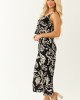 Black Leaf Print Cami Top and Wide Leg Pant Set Black Leaf Print Cami Top and Wide Leg Pant Set