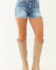 Saige Western Tummy Control Stretchy Denim Shorts