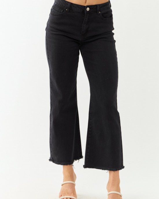 Black Stretchy Acid Wash Bootcut Jeans
