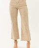 Beige Stretchy Acid Wash Bootcut Jeans