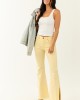 Risen Buttercream Side Slit Stretchy Flare Jeans
