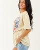 Almond Fruit Sticker Graphic Distressed Cotton Tee Almond Fruit Sticker Graphic Distressed Cotton Tee