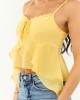 Canary Yellow Ruffle Handkerchief Hem Cami Top Canary Yellow Ruffle Handkerchief Hem Cami Top