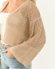 Camel Open Front Long Sleeve Knit Cardigan Camel Open Front Long Sleeve Knit Cardigan